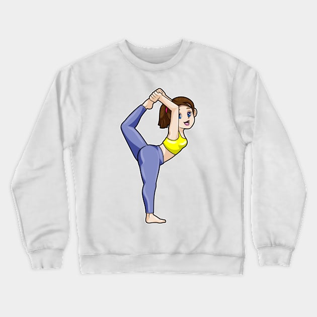 Woman at Yoga Stretching exercises Legs Crewneck Sweatshirt by Markus Schnabel